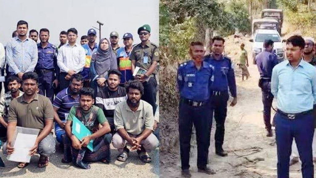 সীতাকুণ্ডে অবৈধ বালু উত্তোলন, আটক ১৩ জন ও ৯টি ড্রেজার জব্দ