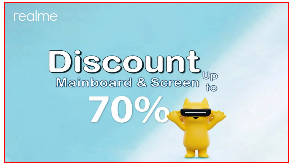 স্পেয়ার পার্টসে ৭০% পর্যন্ত ছাড় পাচ্ছেন রিয়েলমির গ্রাহকরা