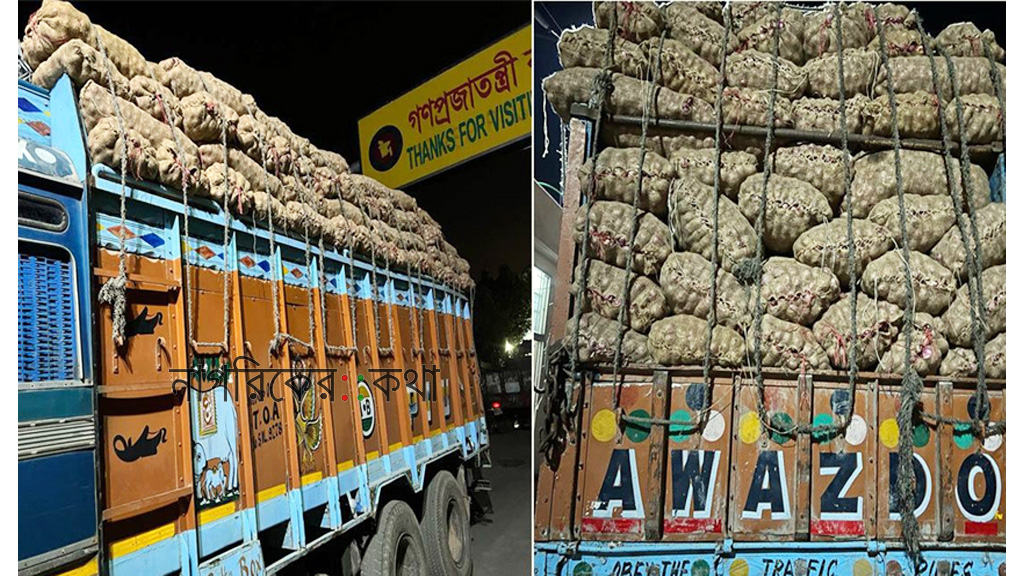 সোনামসজিদ স্থলবন্দর দিয়ে ভারত থেকে এলো ৬০ মেট্রিক টন পেঁয়াজ